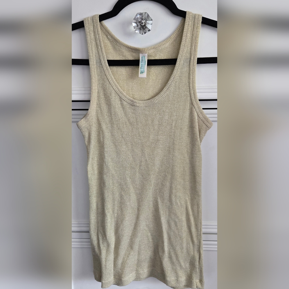 Victoria's Secret Y2K Gold Sparkle Tank Top Size S